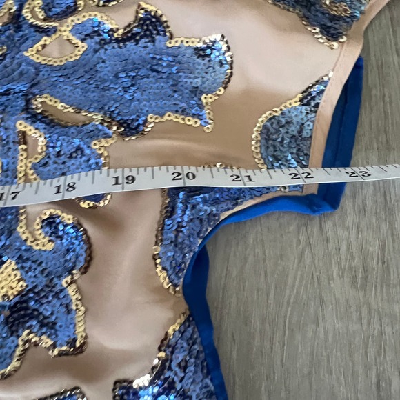 Tracy Reese Neiman Royal Gold Sequin Marcus Shirt Dolman Short Sleeve Size S NWT - Picture 11 of 12